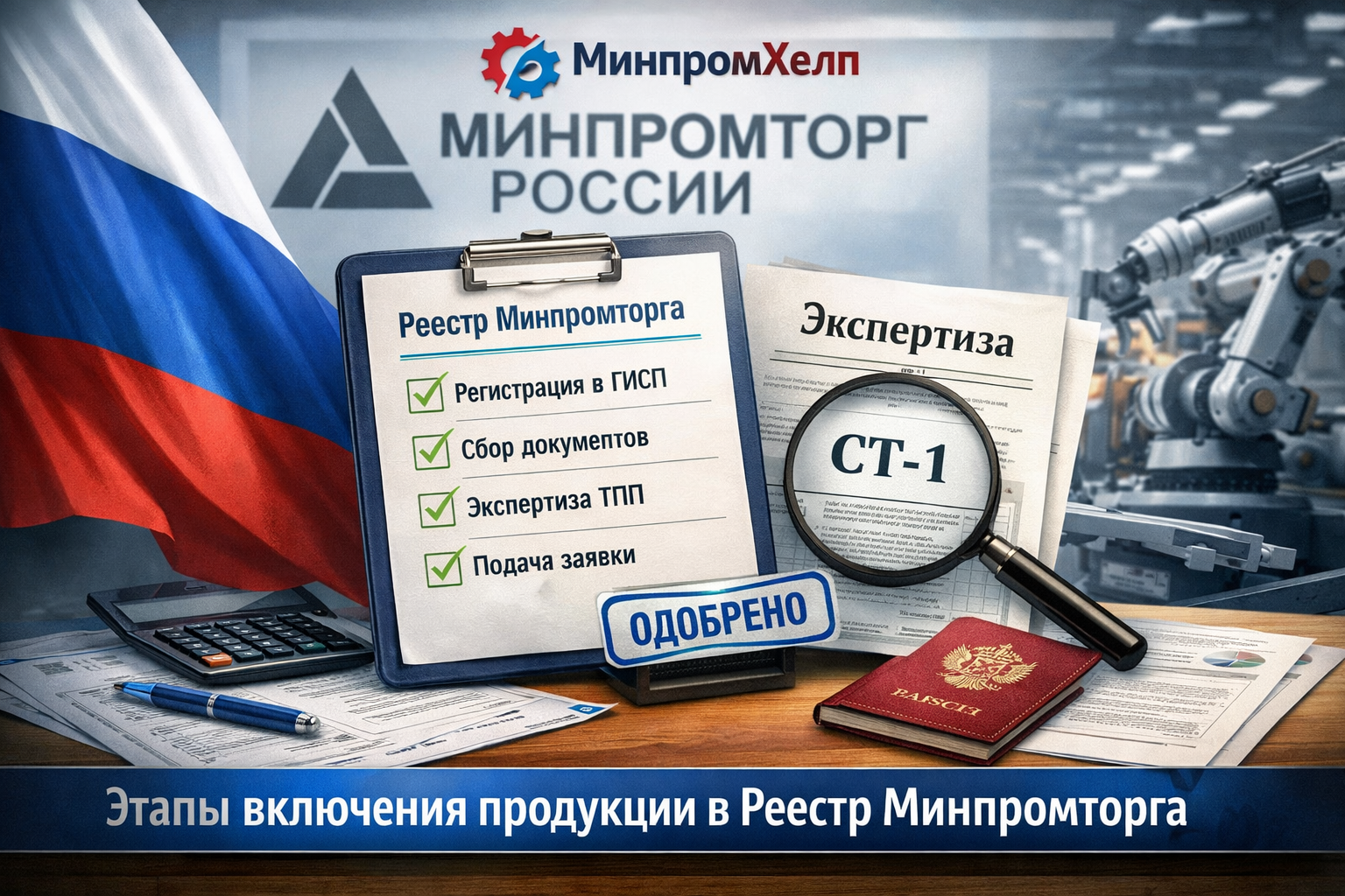 Подробные этапы включения продукции в реестр Минпромторга