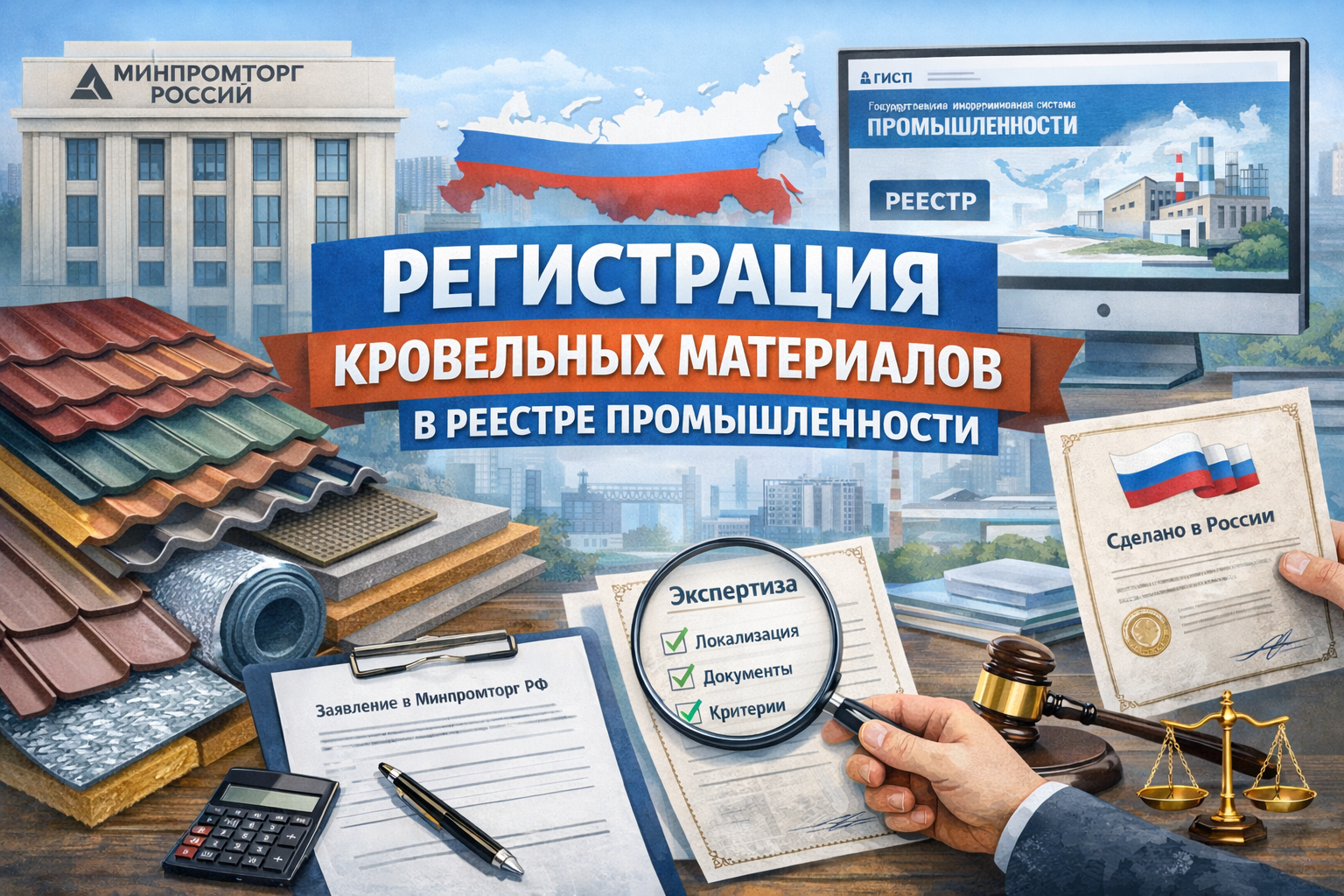 Регистрация кровельных материалов в реестре промышленности