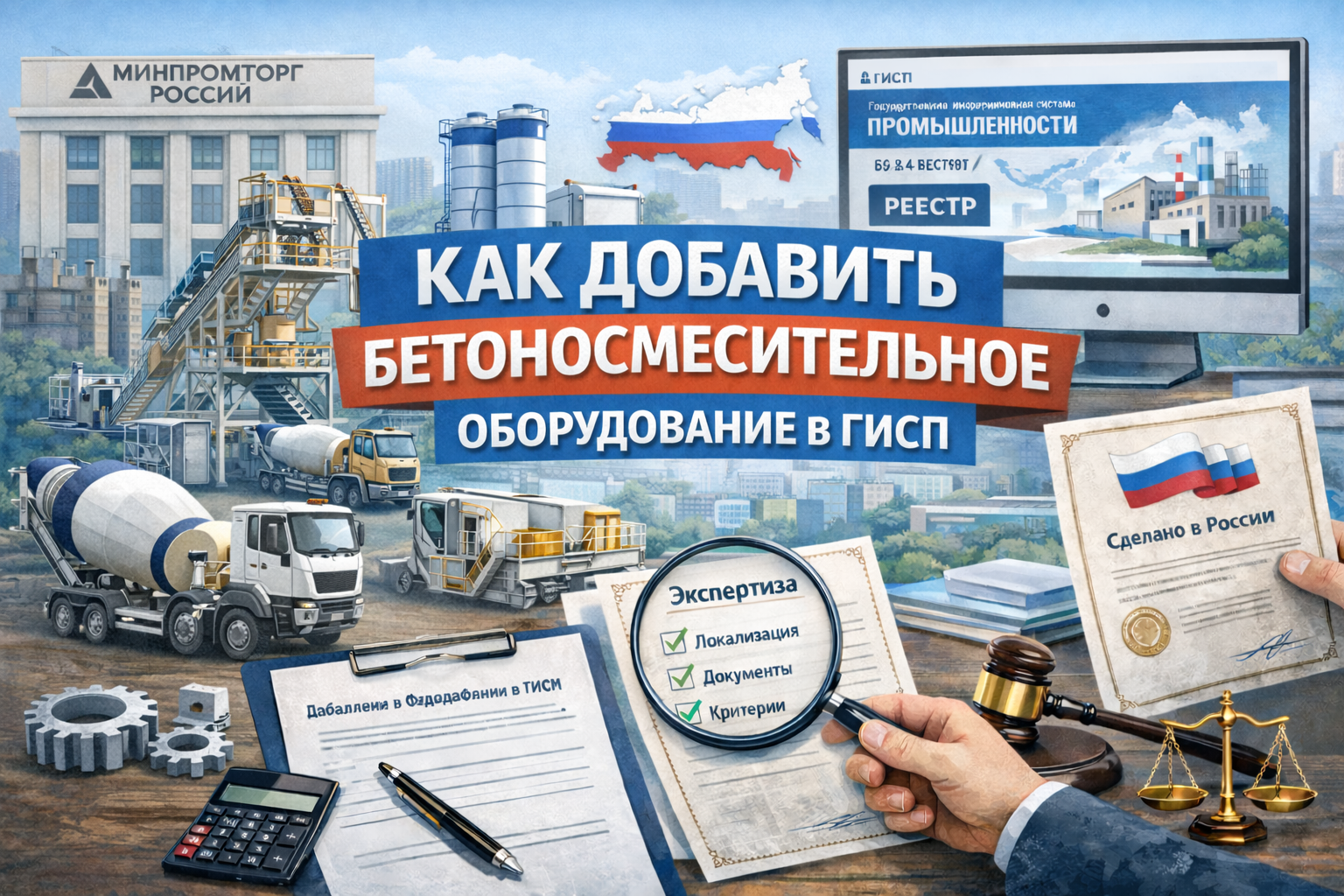 Как добавить бетоносмесительное оборудование в ГИСП