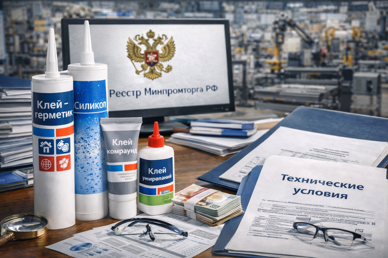Как добавить клеи и герметики в реестр Минпромторга