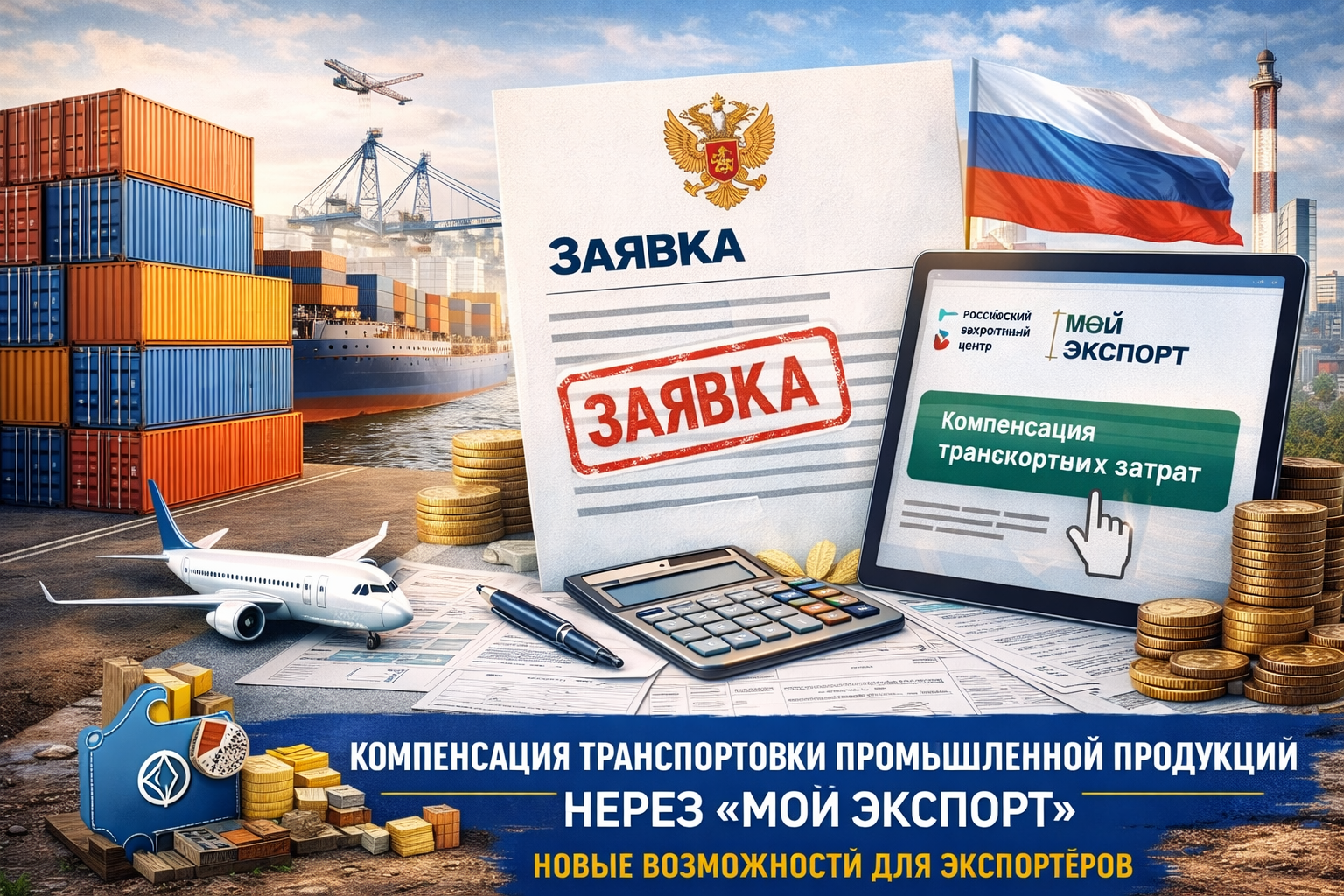 Приём заявок на компенсацию затрат на транспортировку промышленной продукции через платформу «Мой экспорт»: новые возможности для производителей