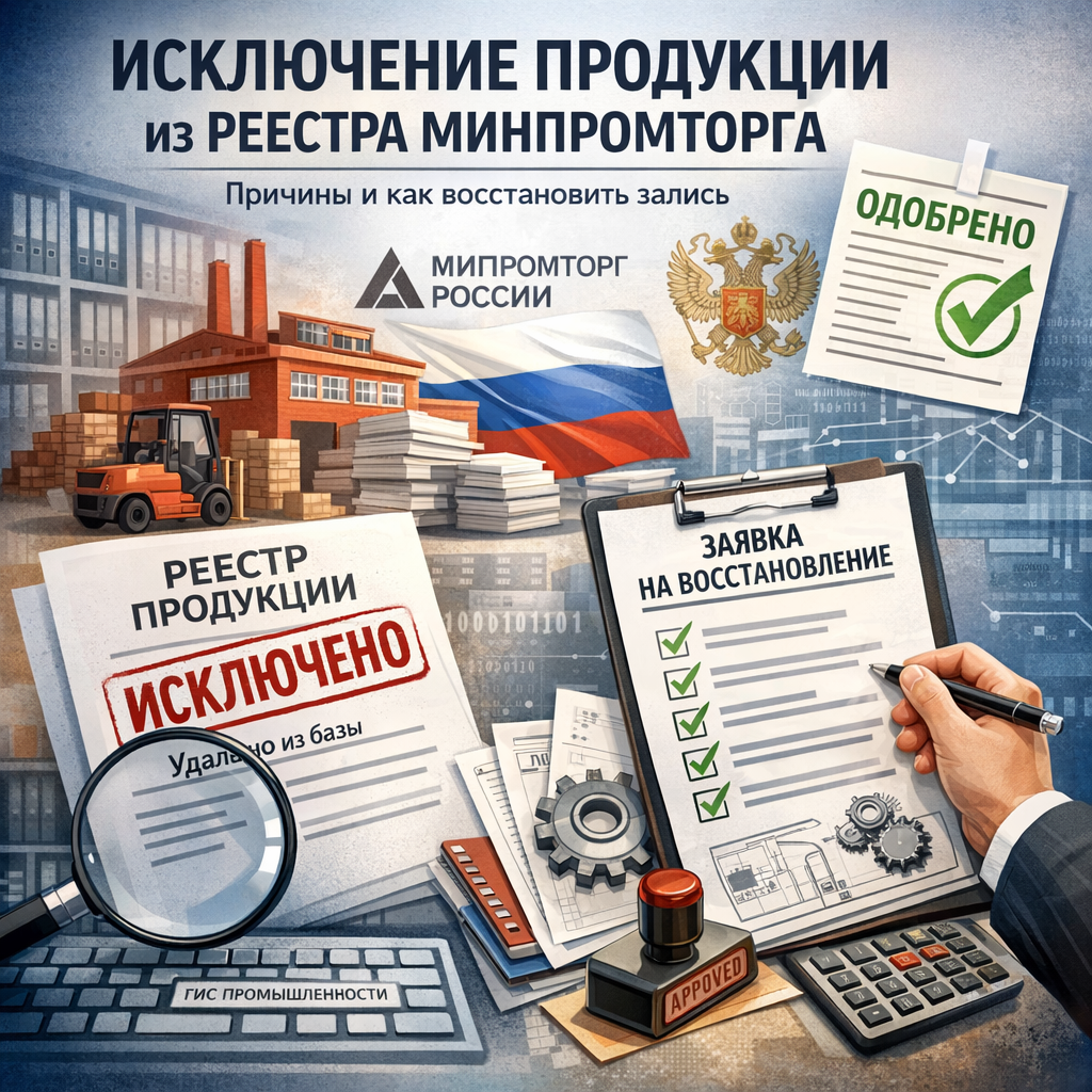 Исключение продукции из реестра Минпромторга — причины и восстановление