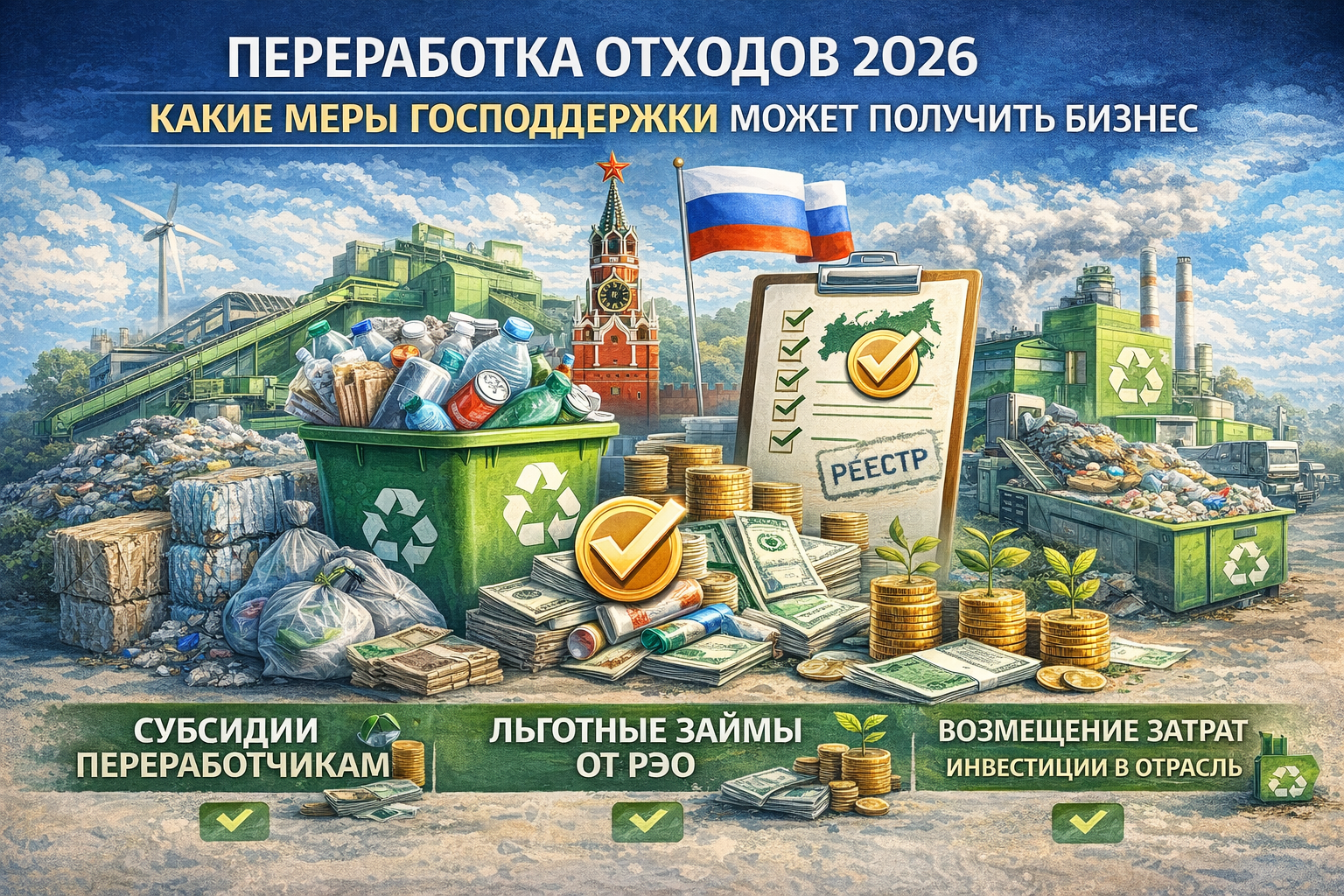 Переработка отходов 2026 — меры господдержки для бизнеса