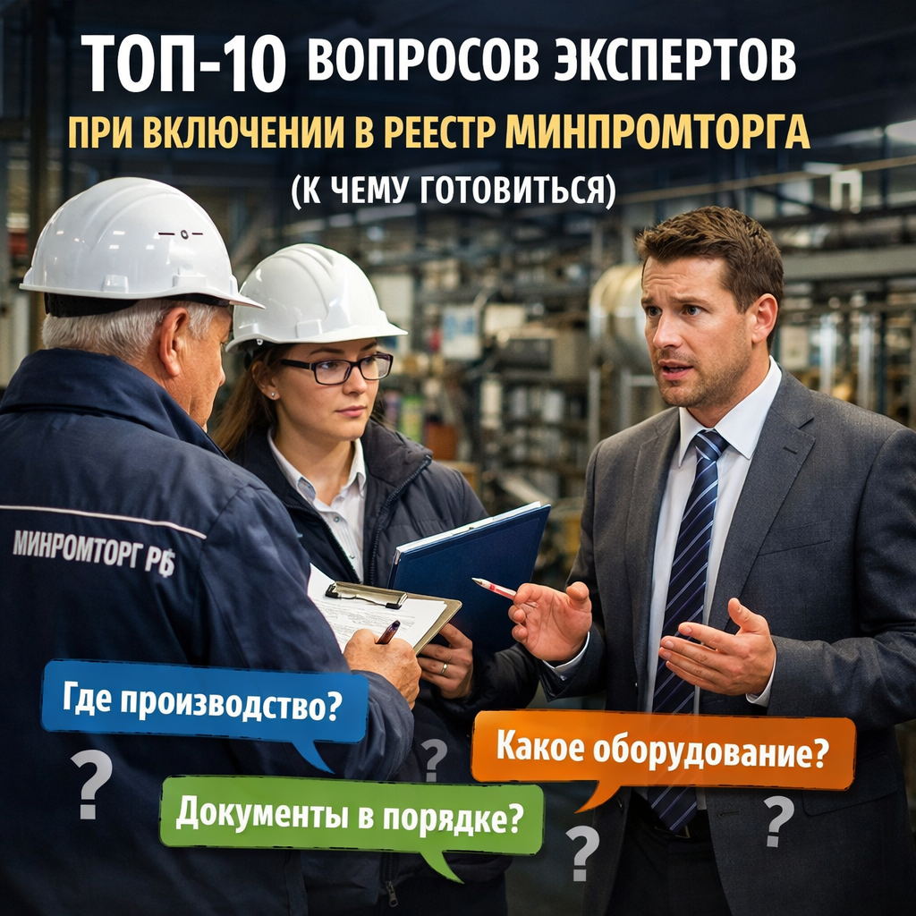 ТОП-10 вопросов экспертов Минпромторга 2026