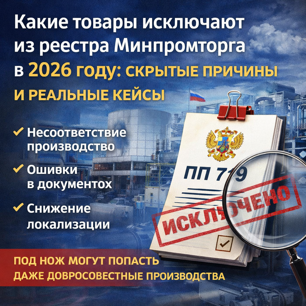 Какие товары исключают из реестра Минпромторга 2026