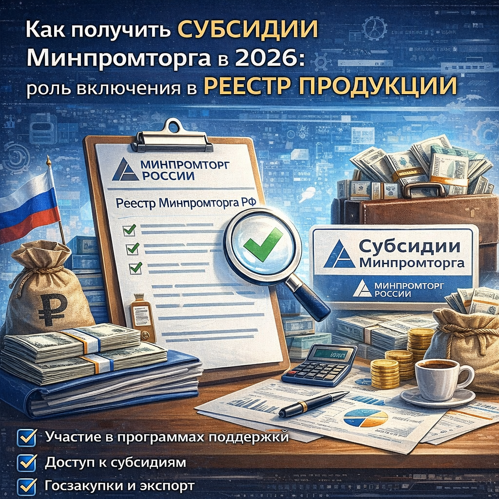 Субсидии Минпромторга 2026 — как получить и роль реестра