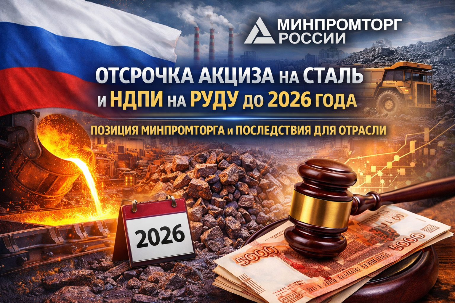 Отсрочка акциза на сталь и НДПИ на железную руду до 2026 года: позиция Минпромторга и последствия для отрасли