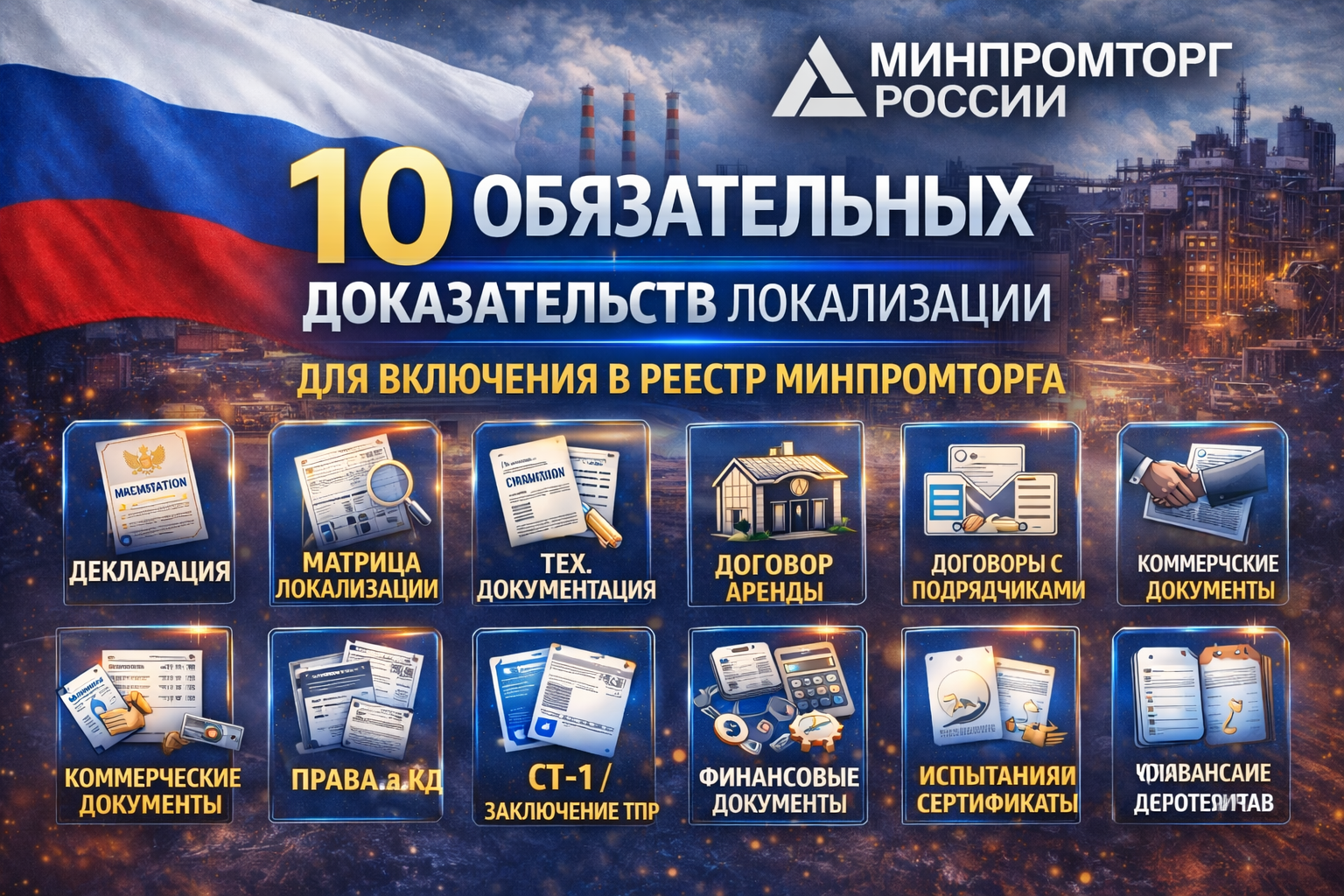 10 обязательных доказательств локализации для включения в реестр Минпромторга