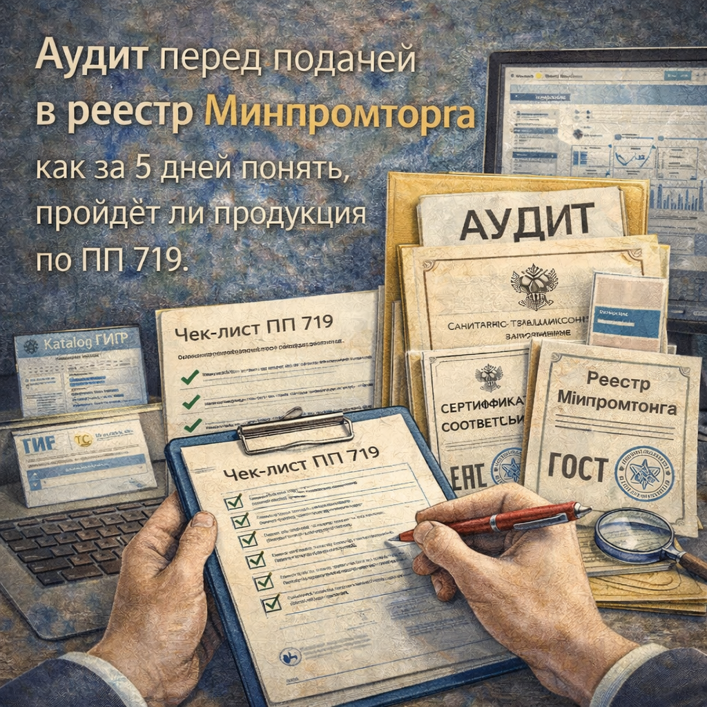 Аудит перед подачей в реестр Минпромторга: как за 5 дней понять, пройдёт ли продукция по ПП 719