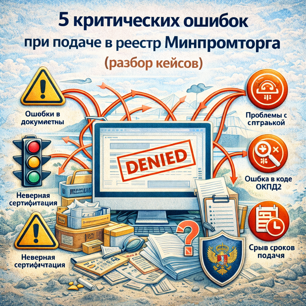 5 критических ошибок при подаче в реестр Минпромторга (разбор кейсов)