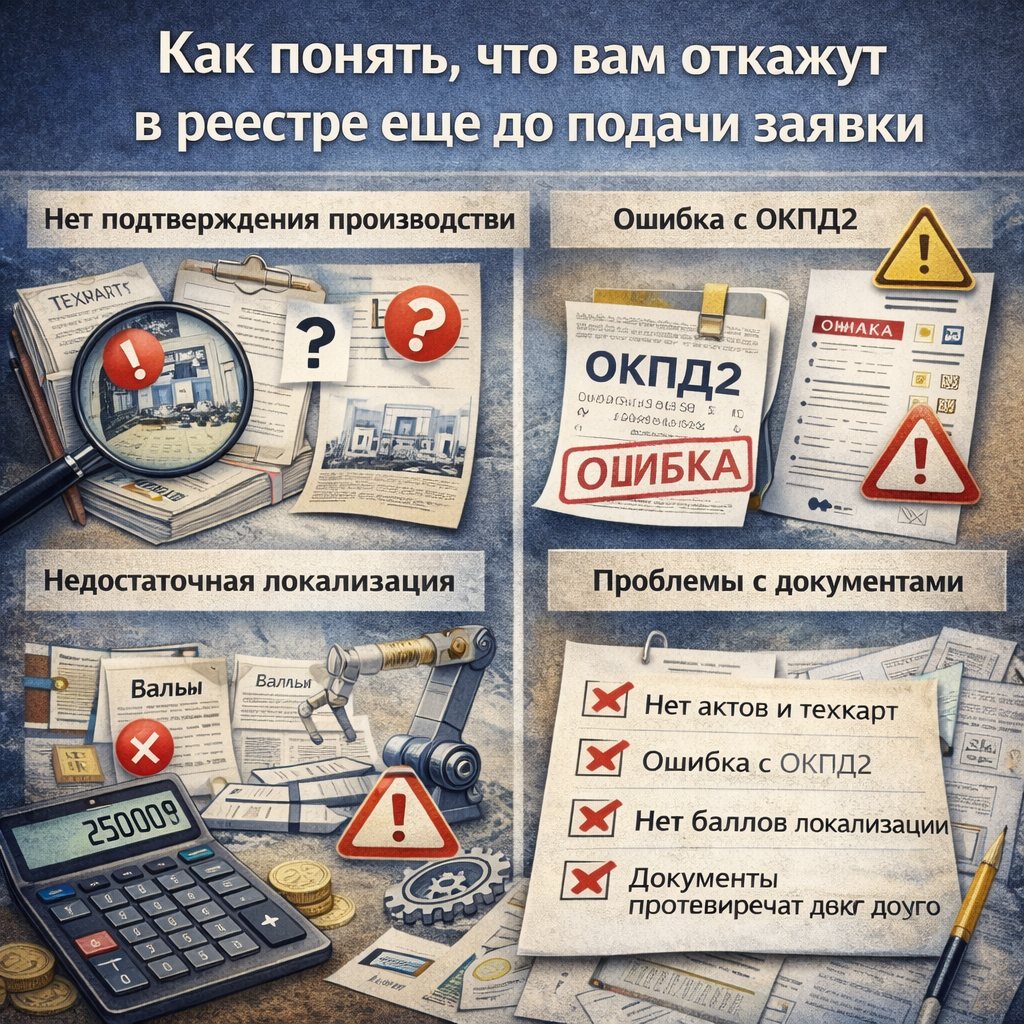 Как понять, что вам откажут в реестре еще до подачи заявки