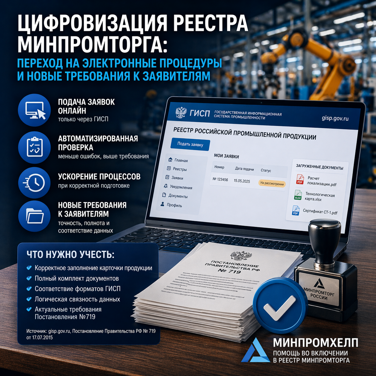 Цифровизация реестра Минпромторга: переход на электронные процедуры и новые требования к заявителям