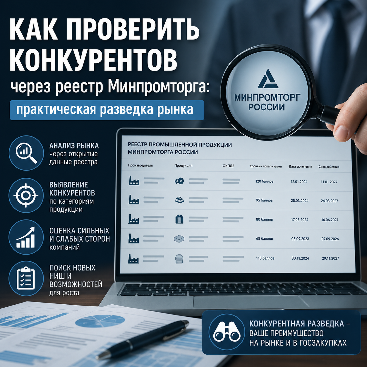 Как проверить конкурентов через реестр Минпромторга: практическая разведка рынка