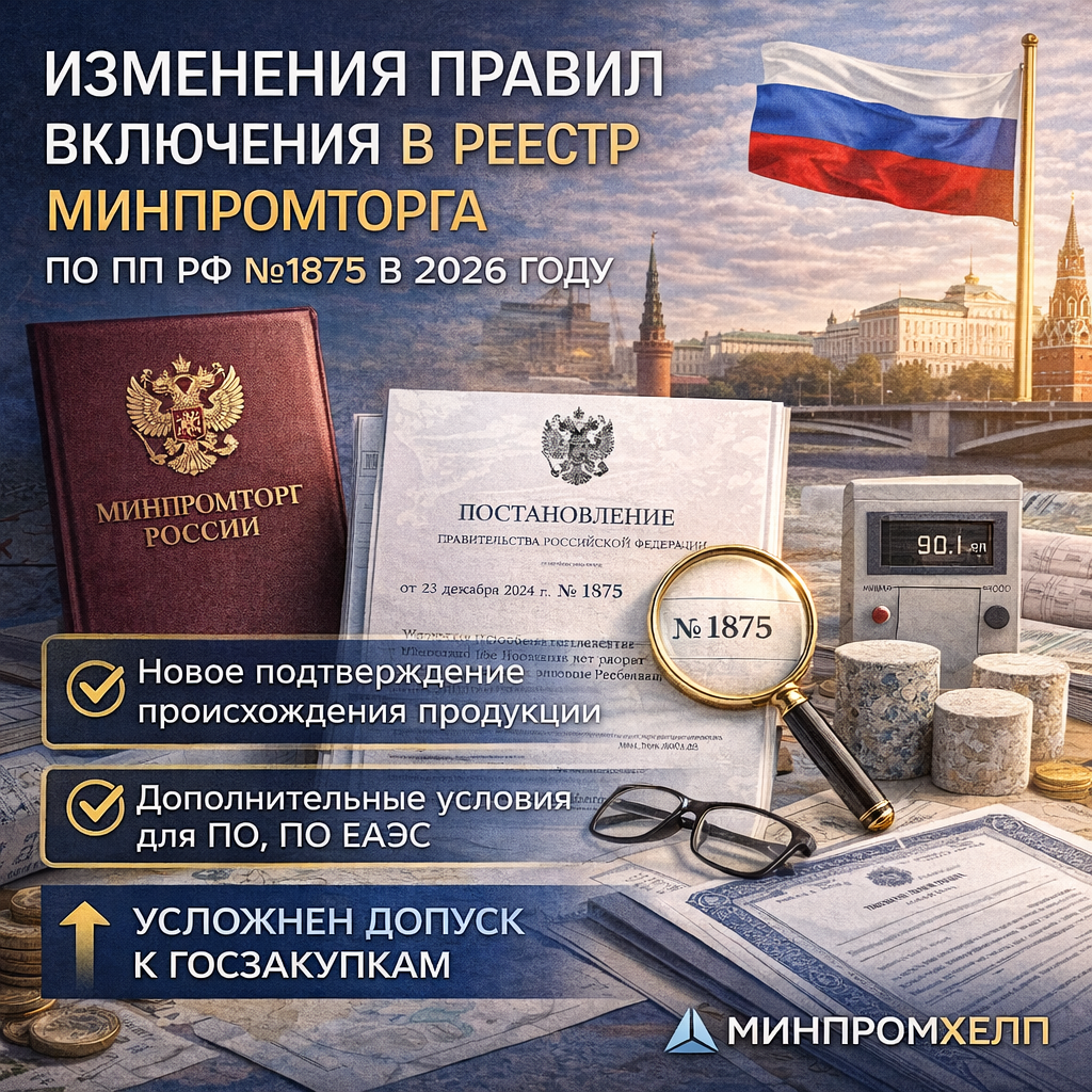 Изменения правил включения в реестр (ПП РФ №1875) — март 2026