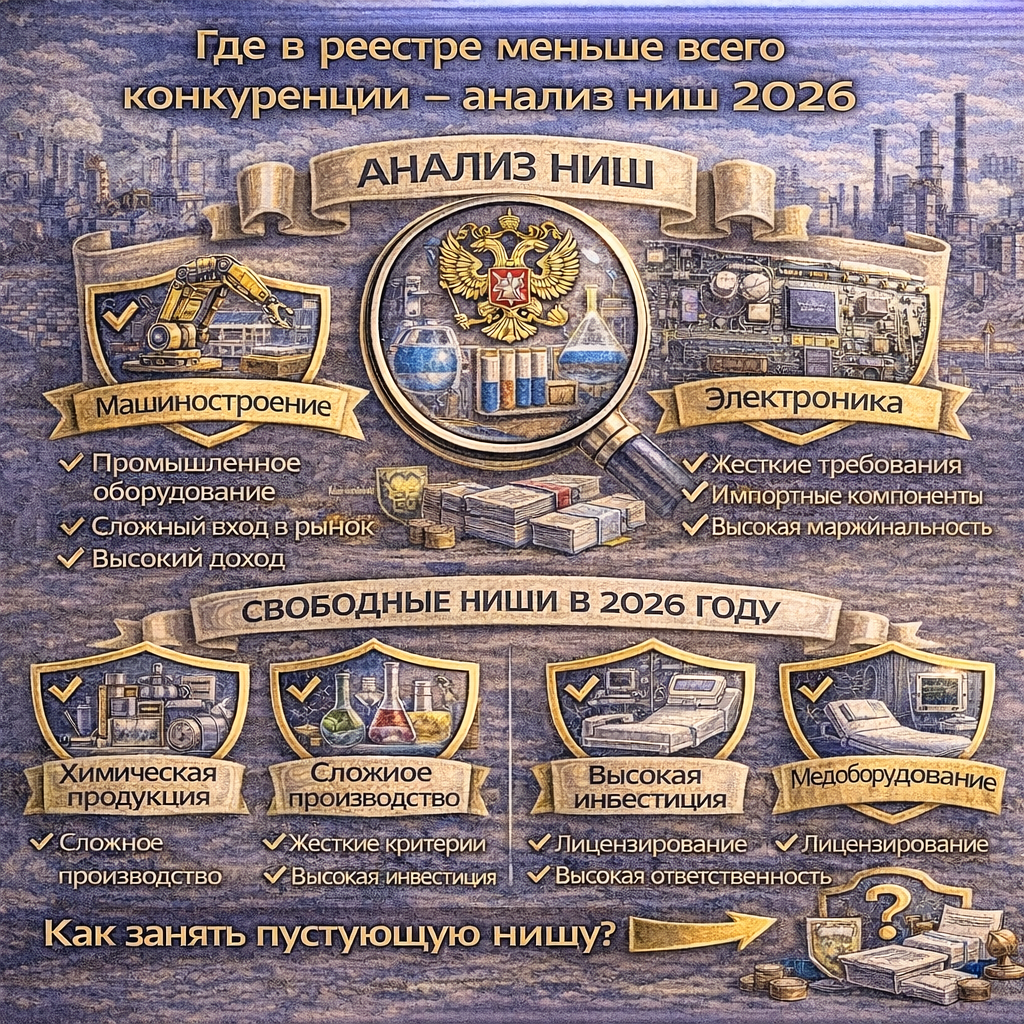 Где в реестре меньше всего конкуренции — анализ ниш 2026