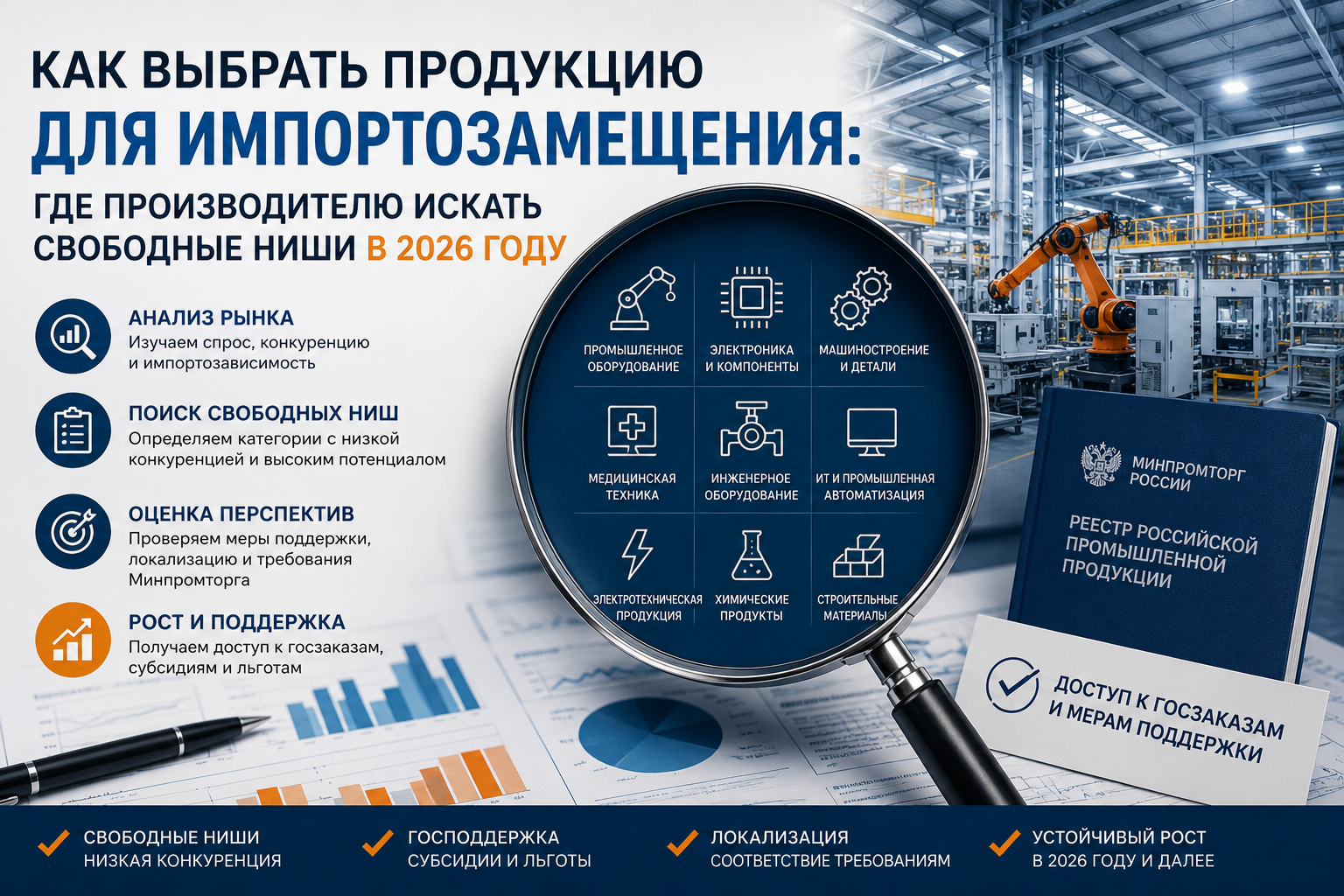 Как выбрать продукцию для импортозамещения: где производителю искать свободные ниши в 2026 году
