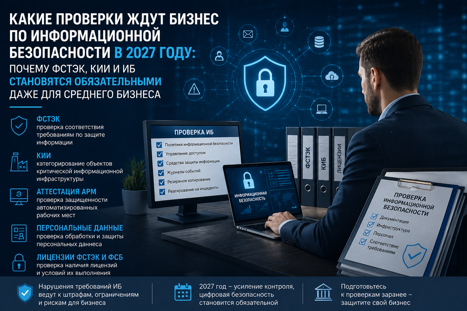 Какие проверки ждут бизнес по информационной безопасности в 2027 году: почему ФСТЭК, КИИ и ИБ становятся обязательными даже для среднего бизнеса