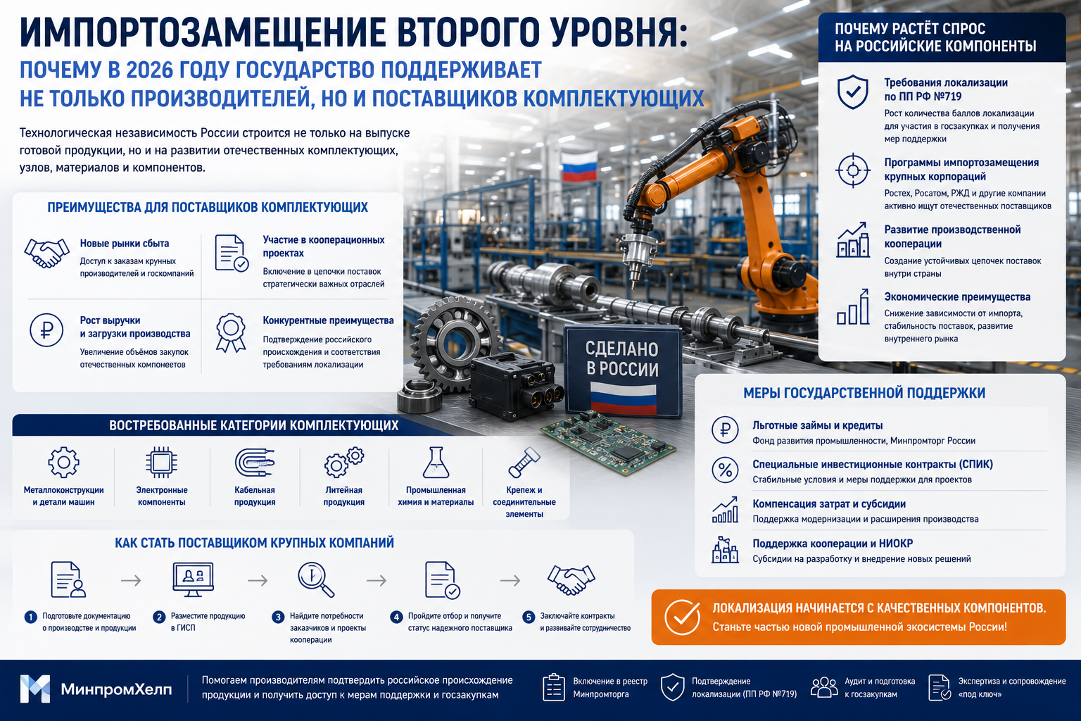 Импортозамещение второго уровня: почему в 2026 году государство начало поддерживать не только производителей, но и поставщиков комплектующих