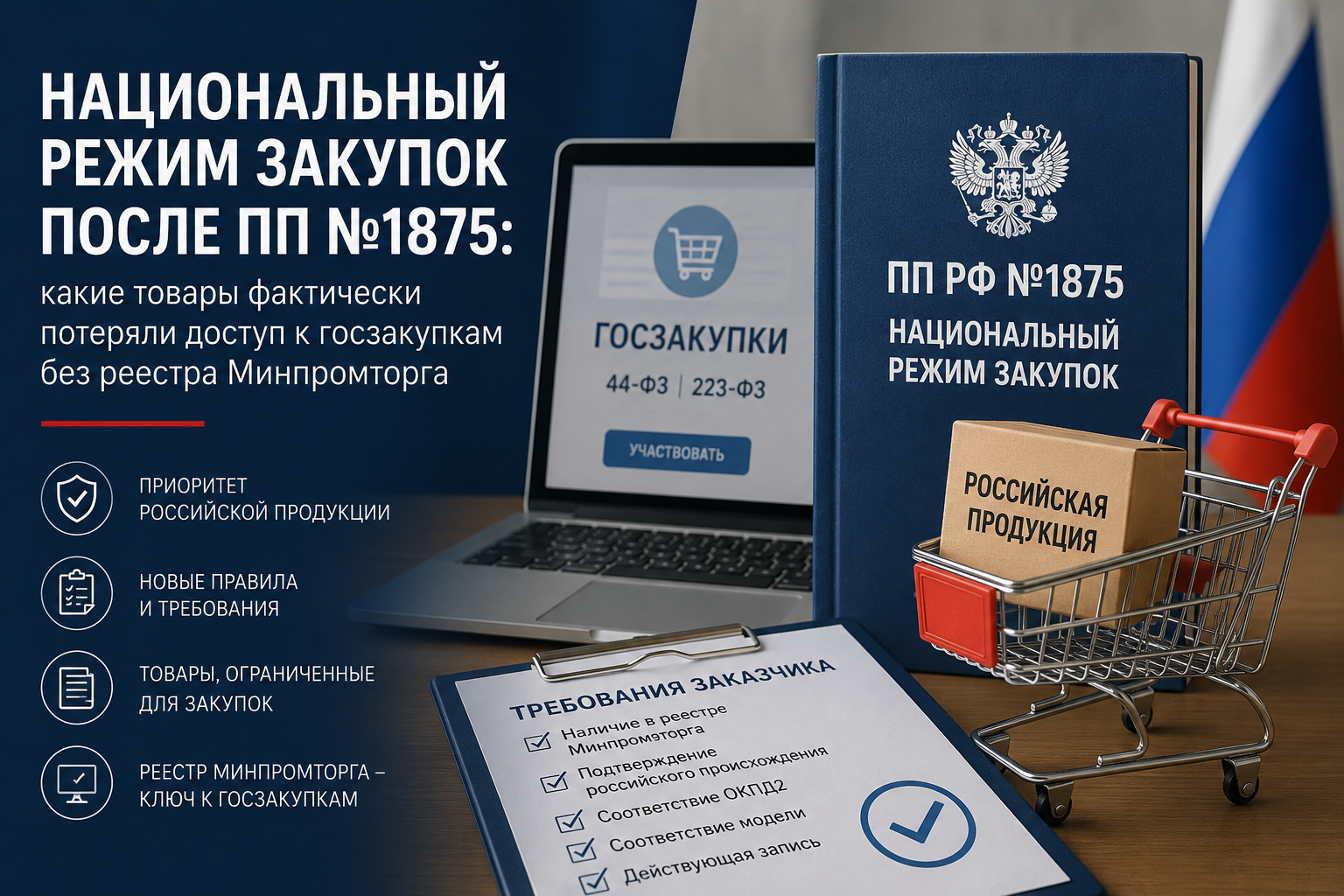 Национальный режим закупок после ПП №1875: какие товары фактически потеряли доступ к госзакупкам без реестра Минпромторга