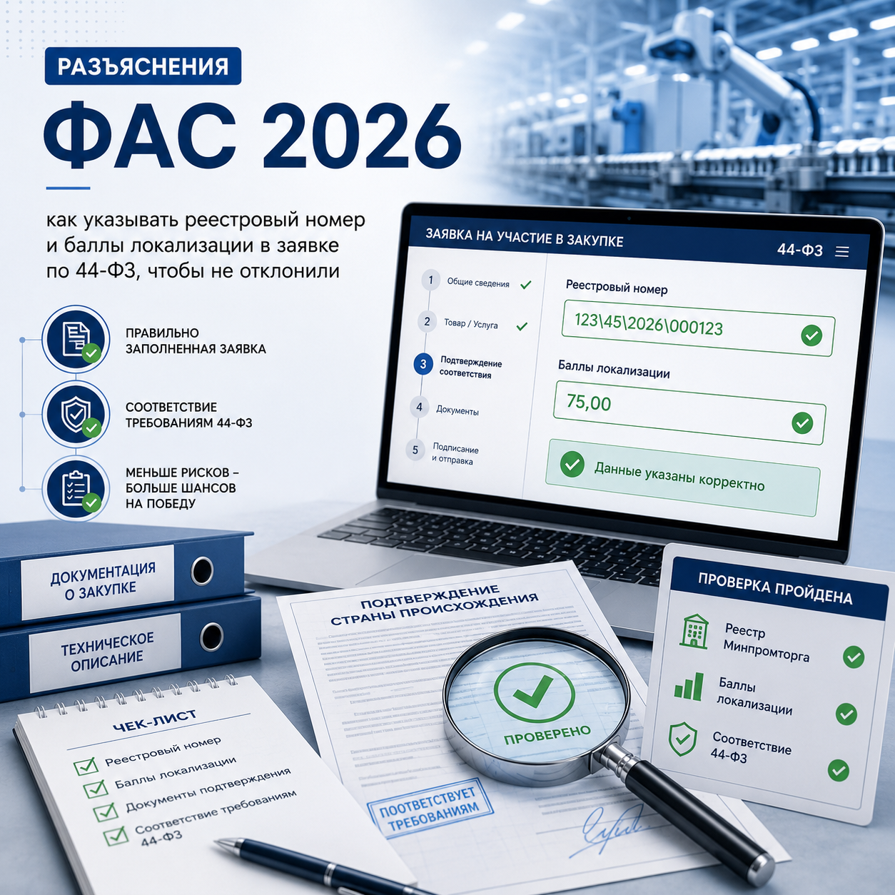 Реестровый номер и баллы в заявке по 44-ФЗ: разъяснения ФАС