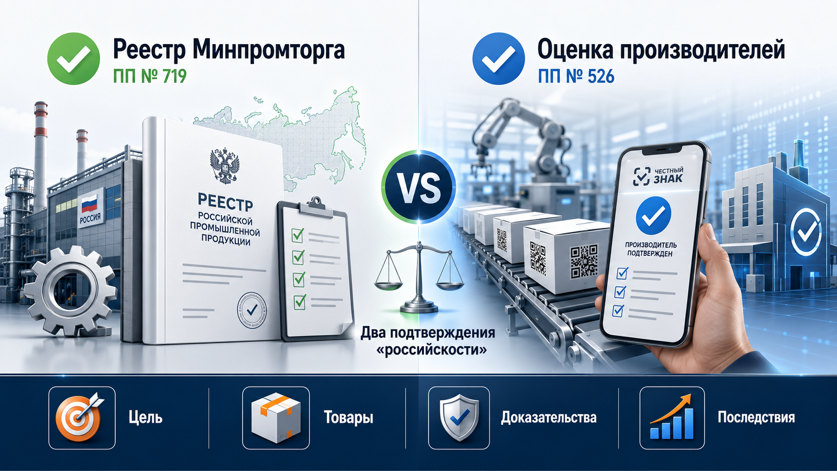 Реестр Минпромторга vs оценка производителей в «Честном знаке»: два подтверждения «российскости» — в чём разница и нужны ли оба