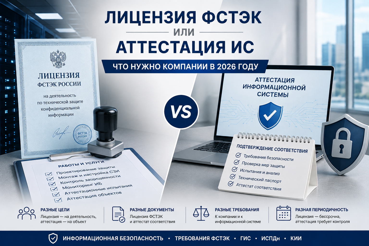 Лицензия ФСТЭК или аттестация информационной системы: что действительно нужно компании в 2026 году