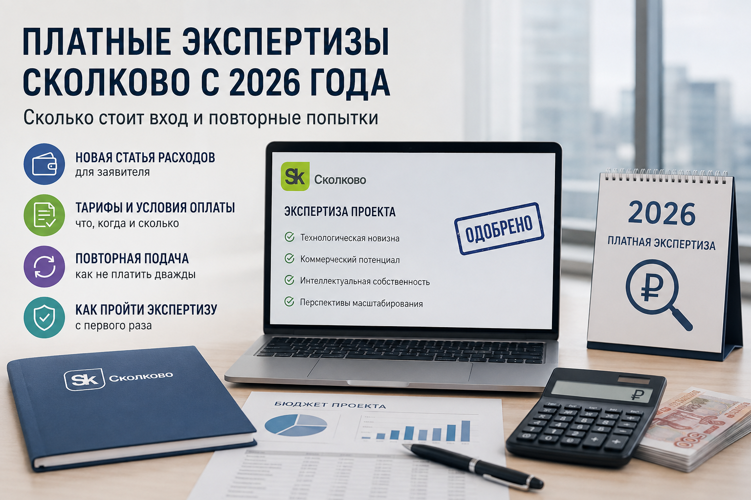 Платные экспертизы Сколково с 2026 года: сколько стоит вход и повторные попытки
