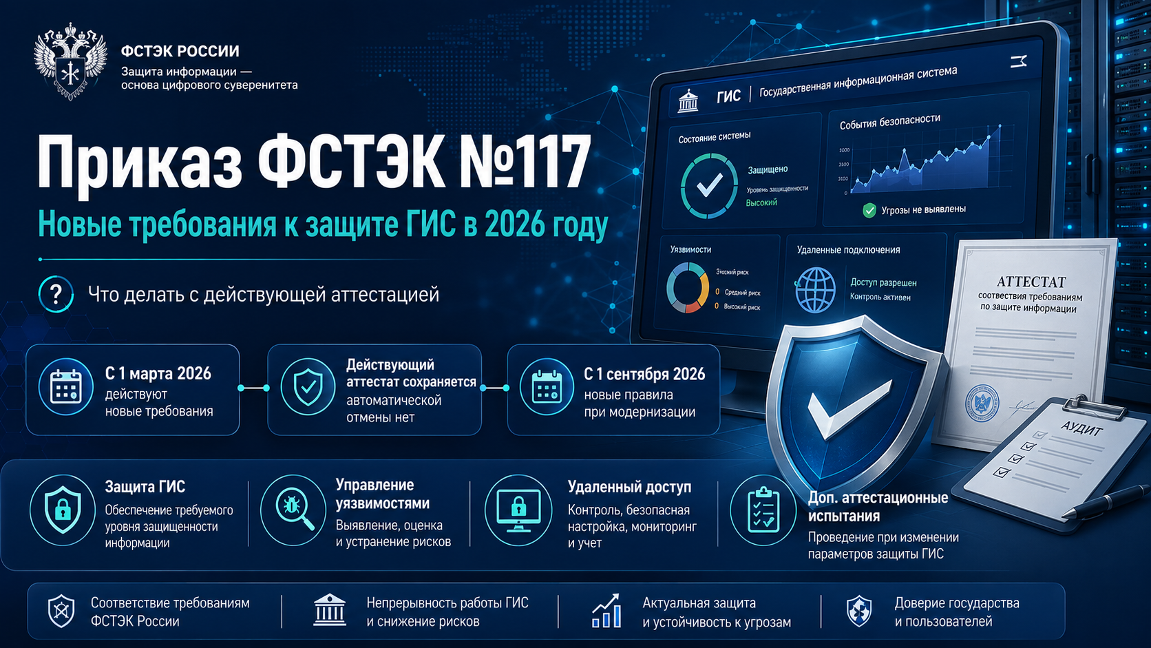 Приказ ФСТЭК №117 в 2026 году: новые требования к защите ГИС и что делать с действующей аттестацией