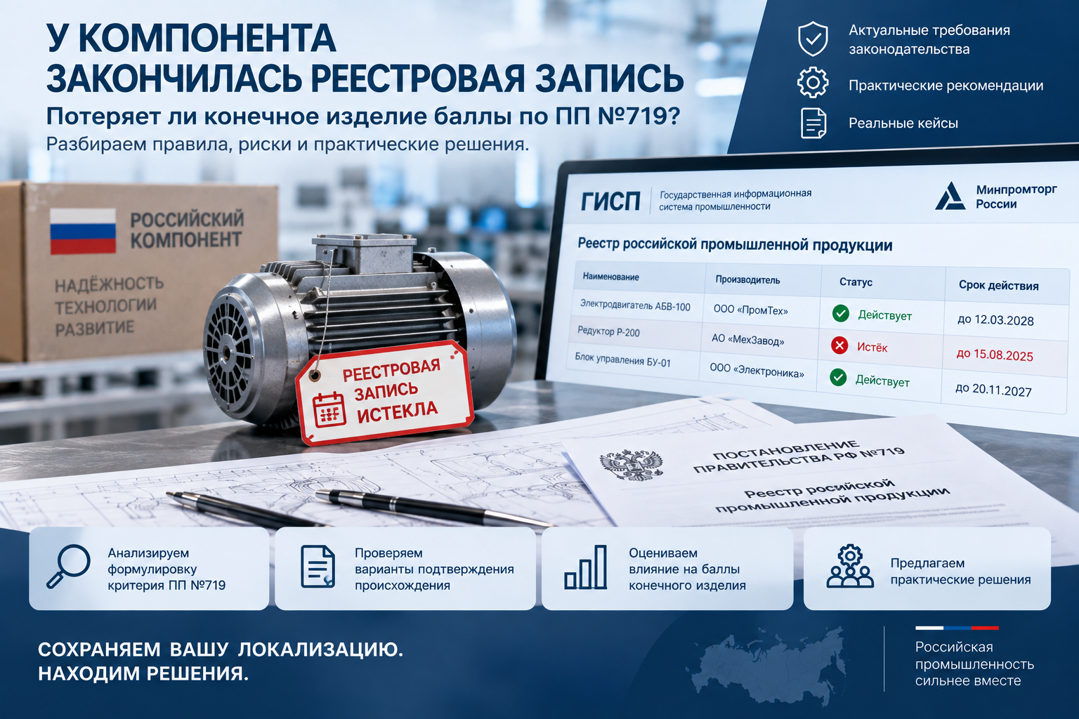 У российского компонента закончилась реестровая запись: потеряет ли конечное изделие баллы ПП №719