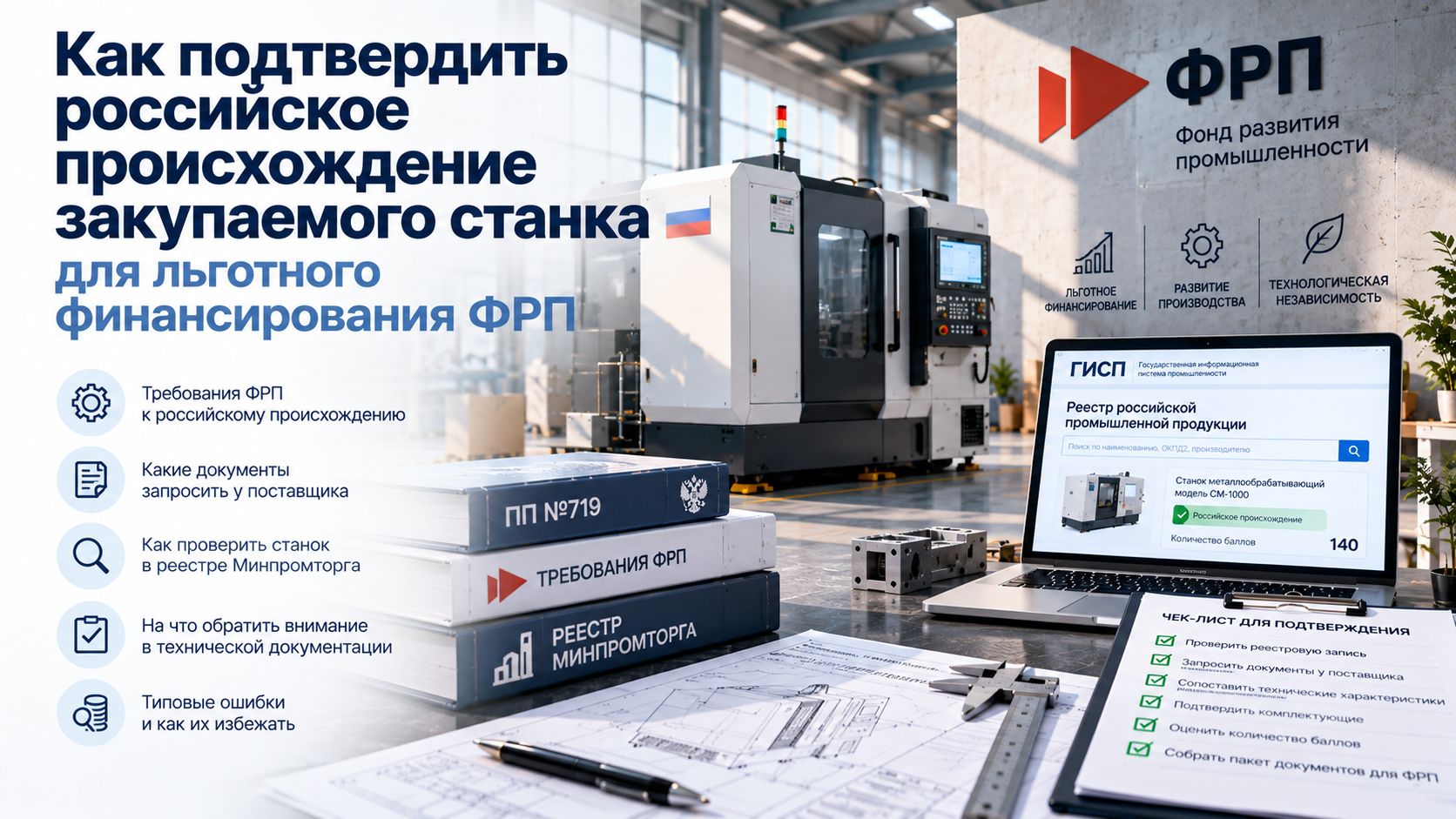 Как подтвердить российское происхождение закупаемого станка для льготного финансирования ФРП
