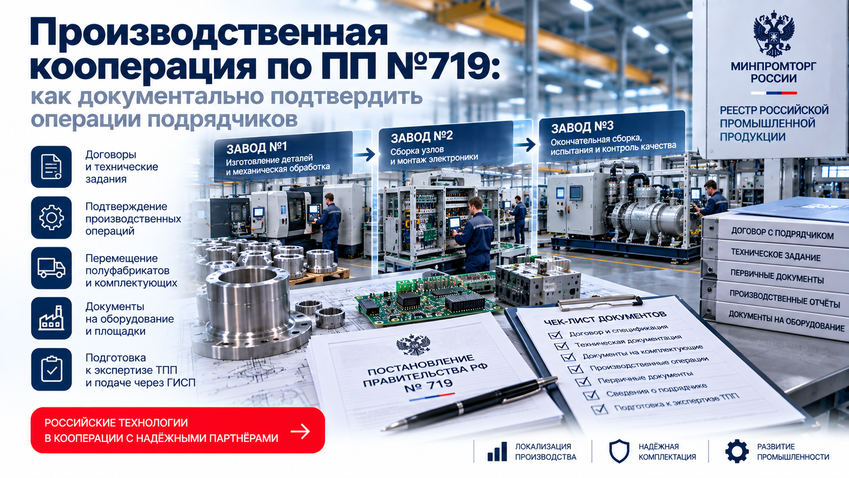 Производственная кооперация по ПП №719: как документально подтвердить операции подрядчиков