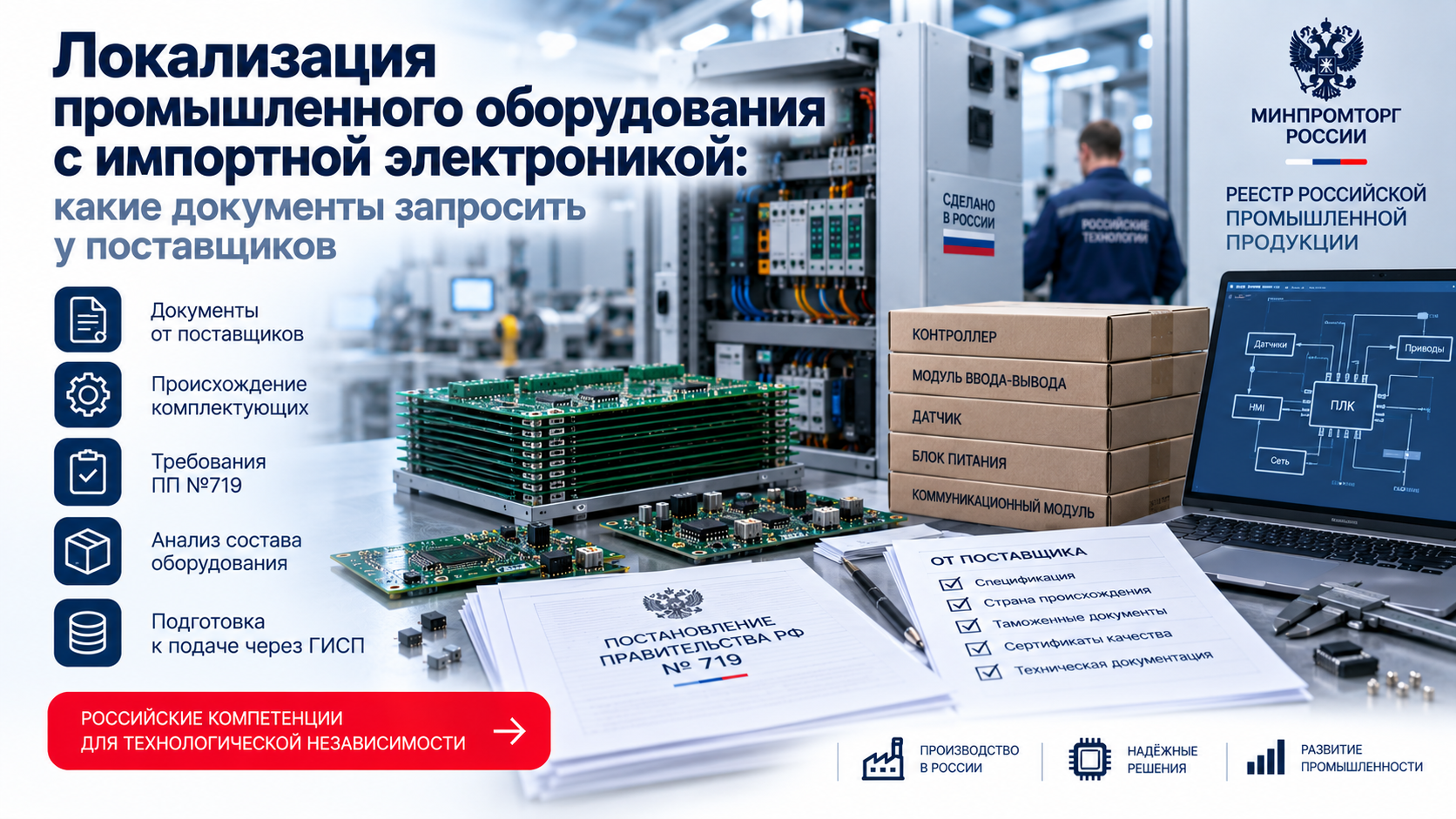Локализация промышленного оборудования с импортной электроникой: какие документы запросить у поставщиков