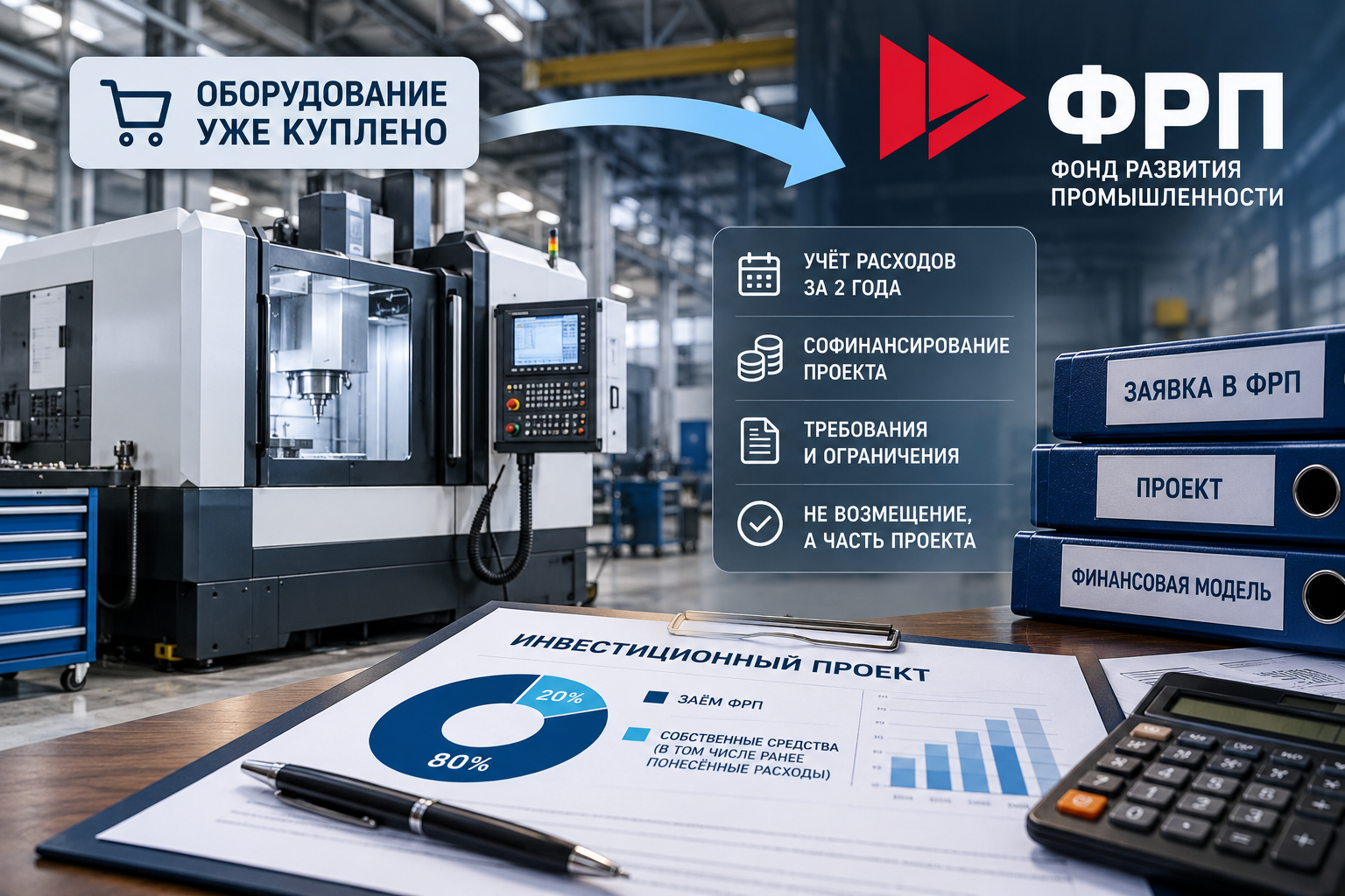 Предприятие уже купило оборудование: можно ли учитывать ранее понесённые расходы в проекте ФРП