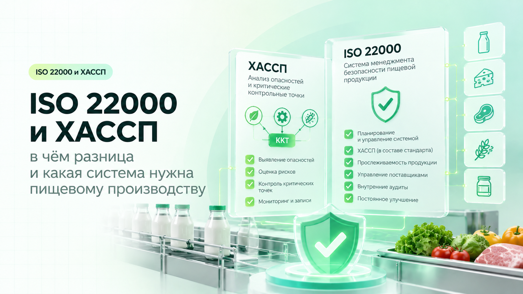ISO 22000 и ХАССП: в чём разница и какая система нужна пищевому производству